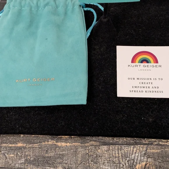 Kurt Geiger Silver Hoop Earrings with Blue Accents - Picture 2 of 5